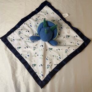Cloud Island Dinosaur Security Blanket Lovey Blue Satin Dino Triceratops Lovey